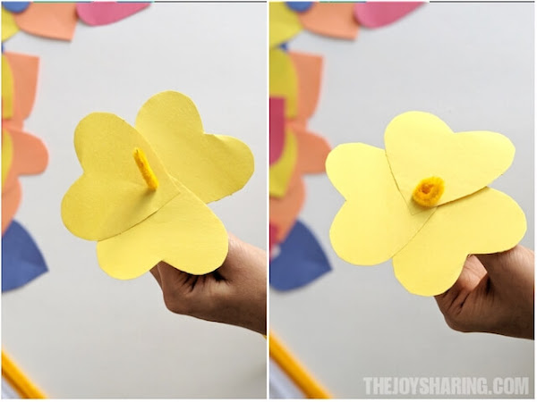 How to Make Construction Paper Flowers (From cut out heart shapes!)