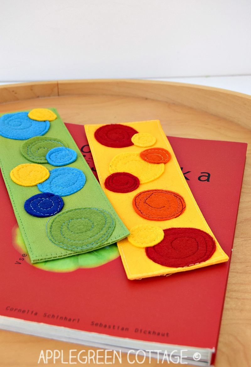 DIY Fabric Bookmarks with Felt Circles AppleGreen Cottage
