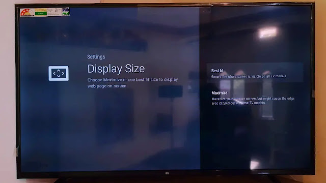 types of Display size in puffine Tv browser Display size setting in puffine TV browser