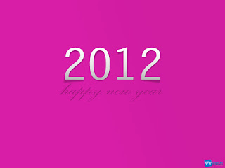 Happy New Year 2012 Simple Text Wallpaper Pink