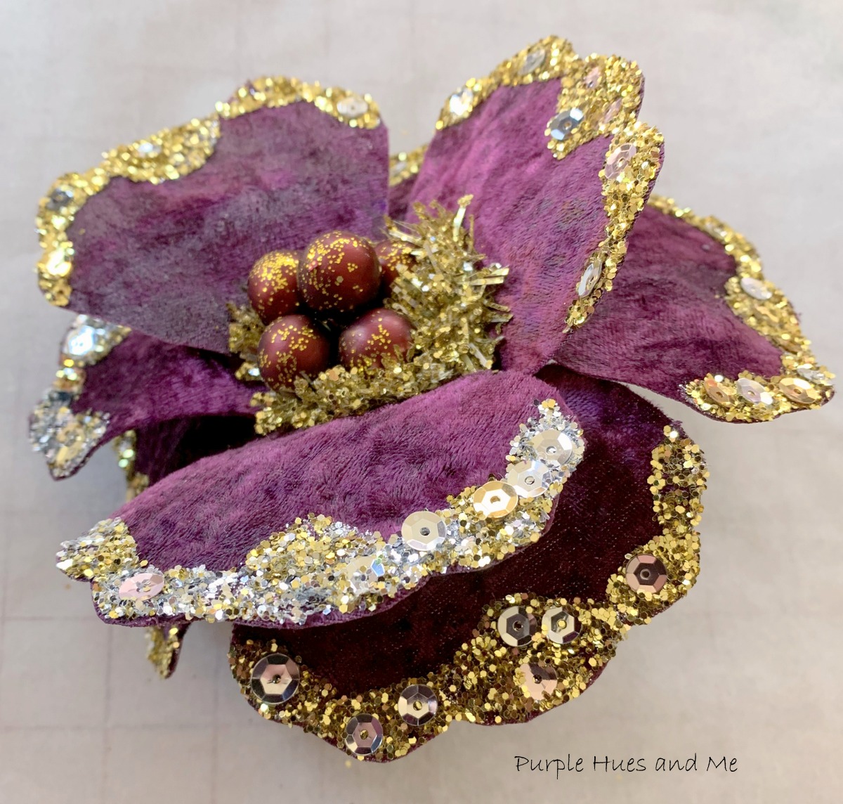 Purple Hues and Me: Velvet Christmas Flower Picks