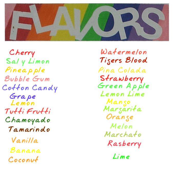 Crystals Snacks Raspa Flavors