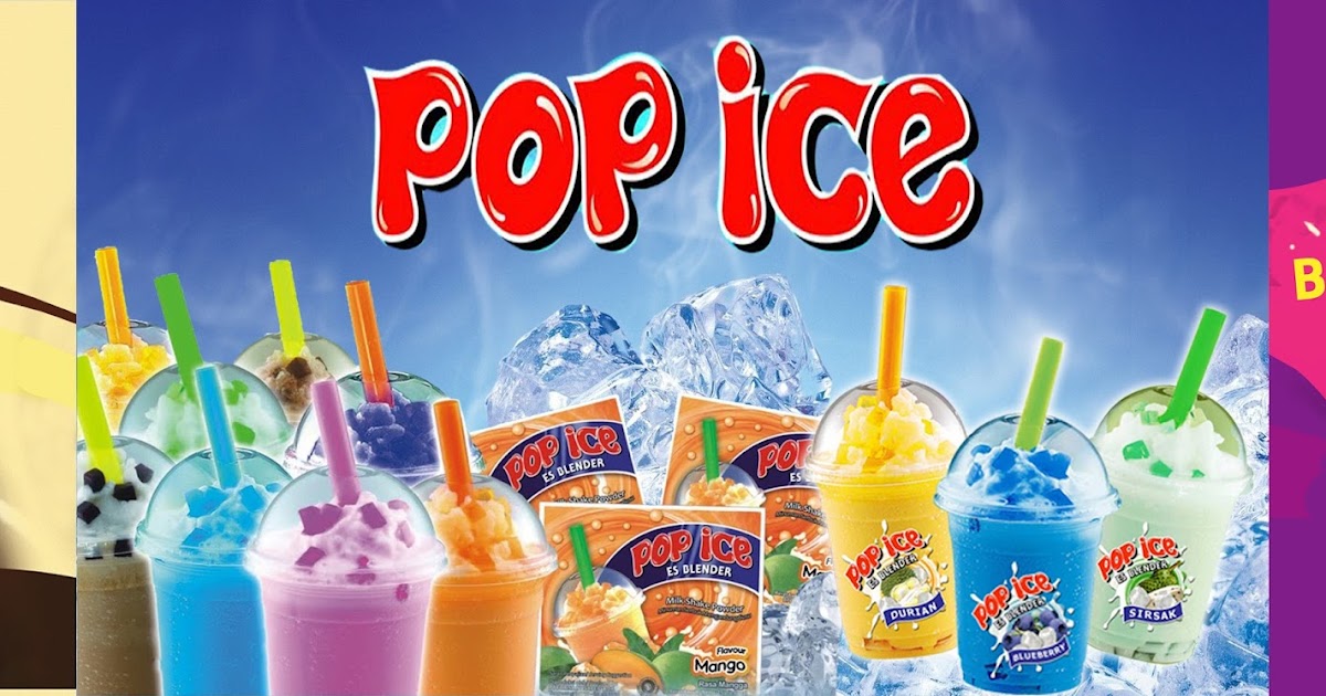 Gambar Baliho Pop Ice desain banner kekinian