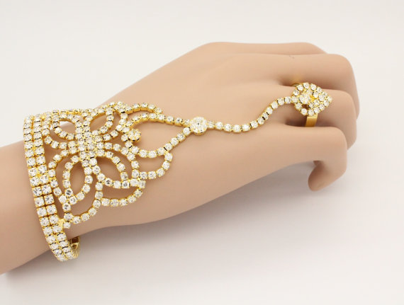 gold hand ring bracelet