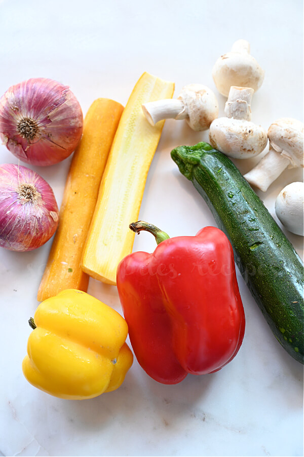 ingredients to make grilled vegetables