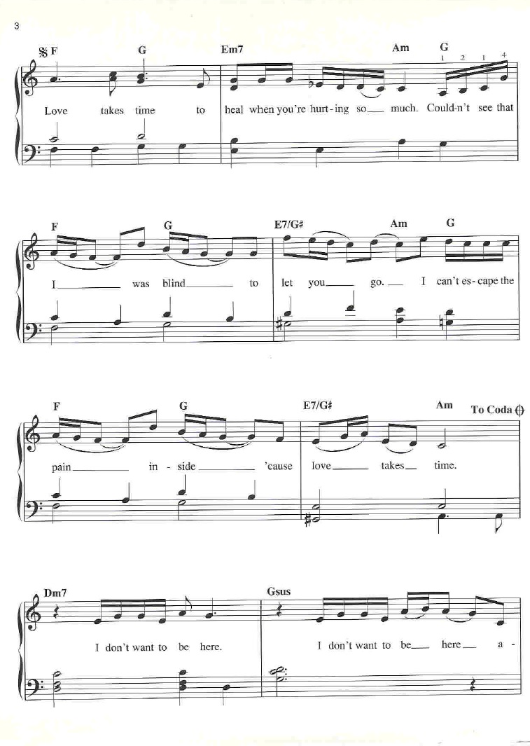 Mariah Carey Love Takes Time Partituras para Piano