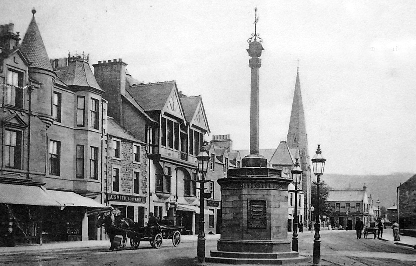 Tour Scotland Old Photograph Market Cross Peebles Scotland