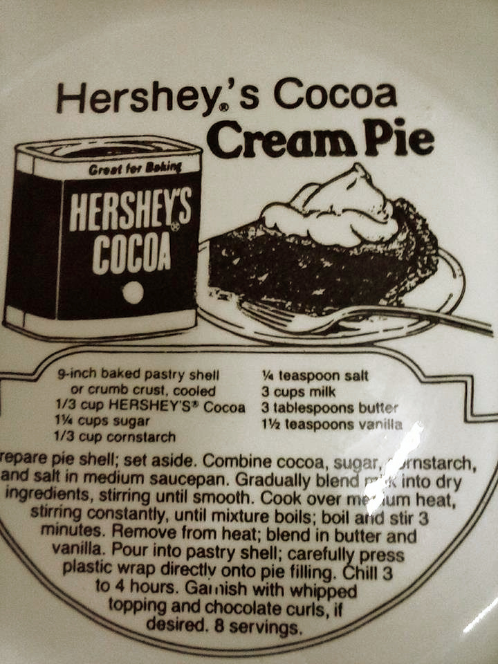 Dying for Chocolate HERSHEY'S COCOA CREAM PIE Retro Ad & Recipe