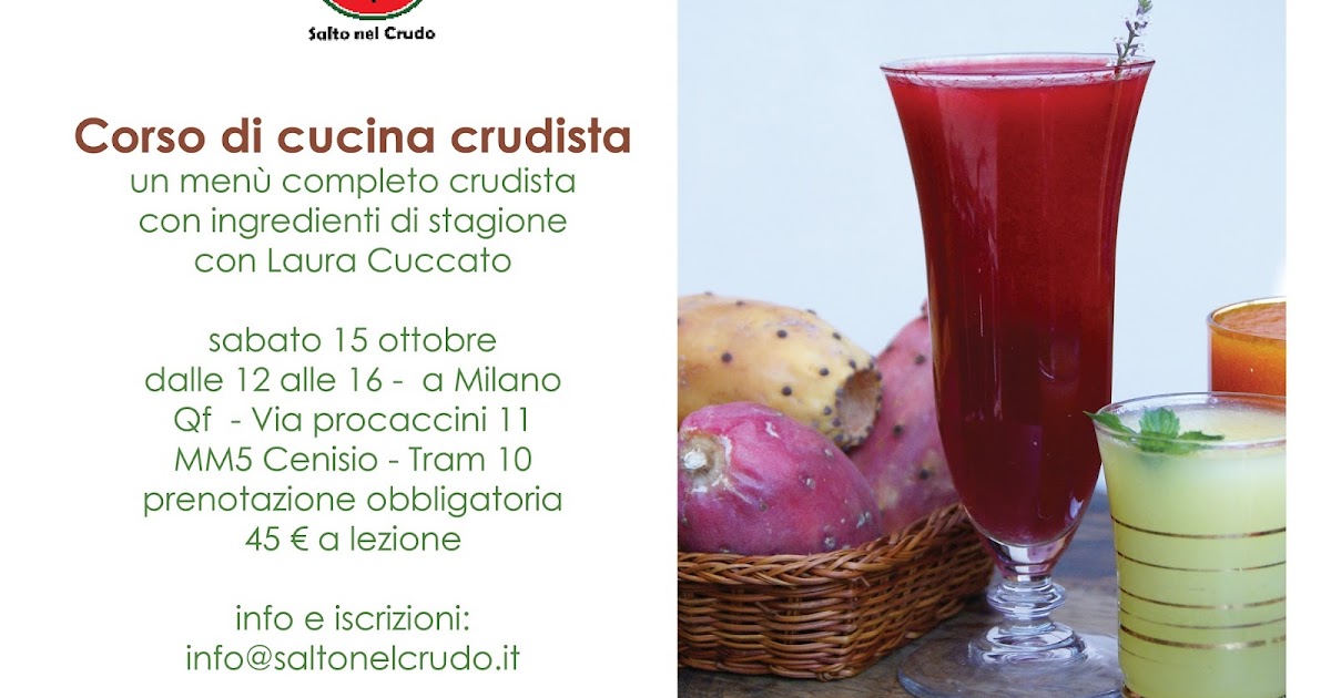 Corso di cucina vegana crudista e cotta