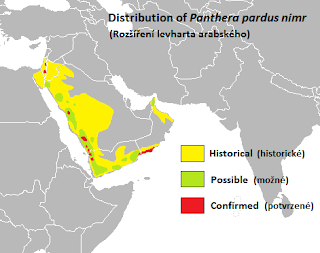Arap parsının dağılım haritası
