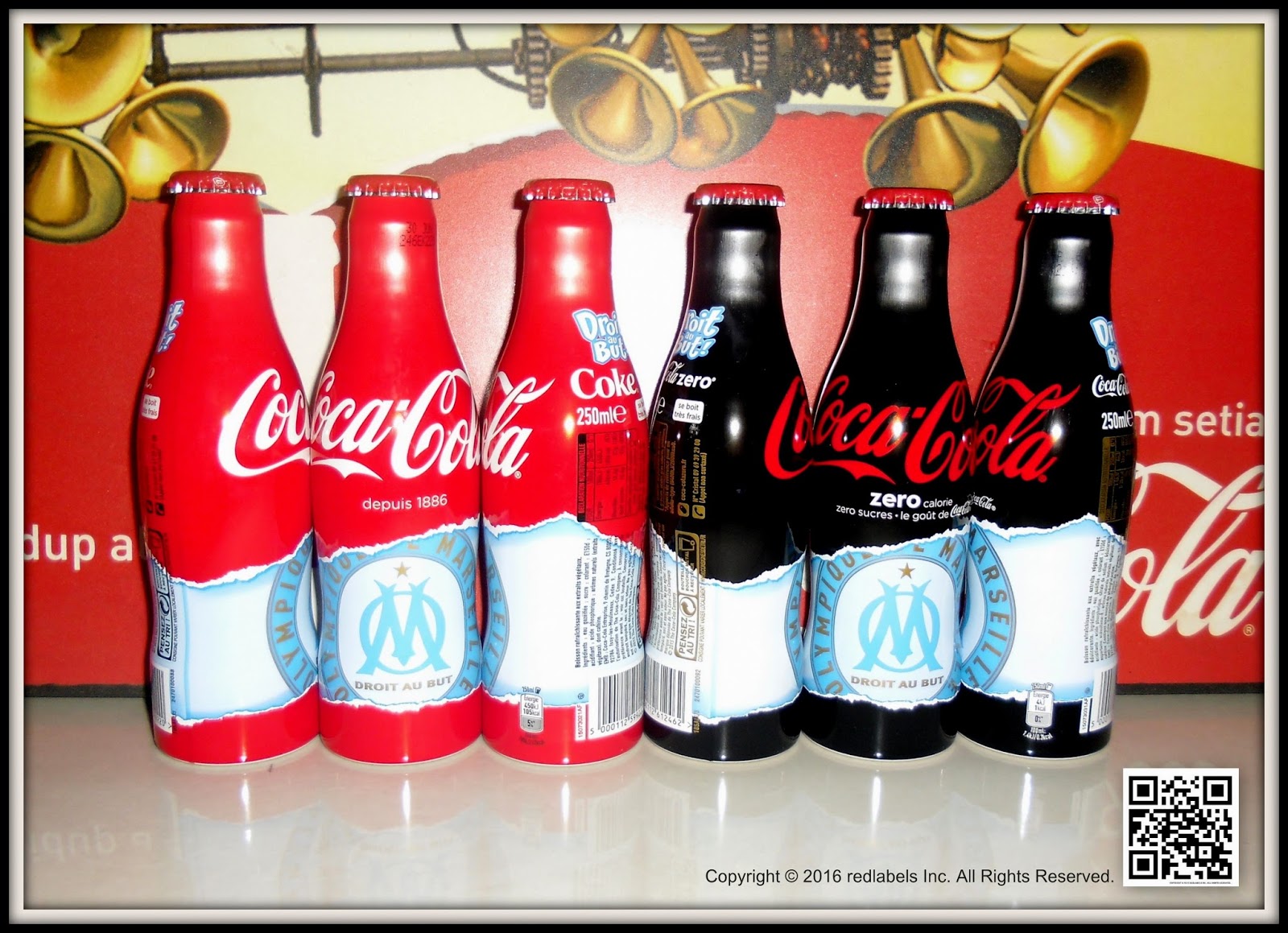 Aluminum Bottle Collector Club CocaCola Olympique de Marseille
