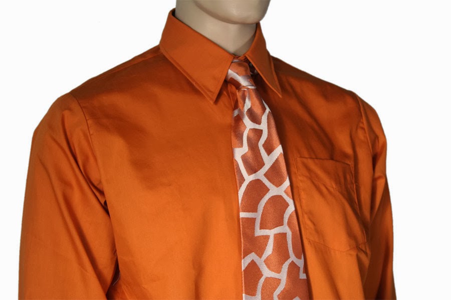 BEAUTY AND FASHION MENS ORANGE DRESS SHIRTS