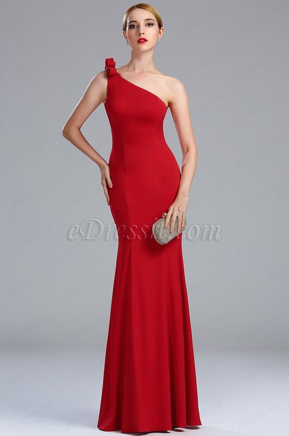 eDressit One Shoulder Red Long Women's Formal Gown