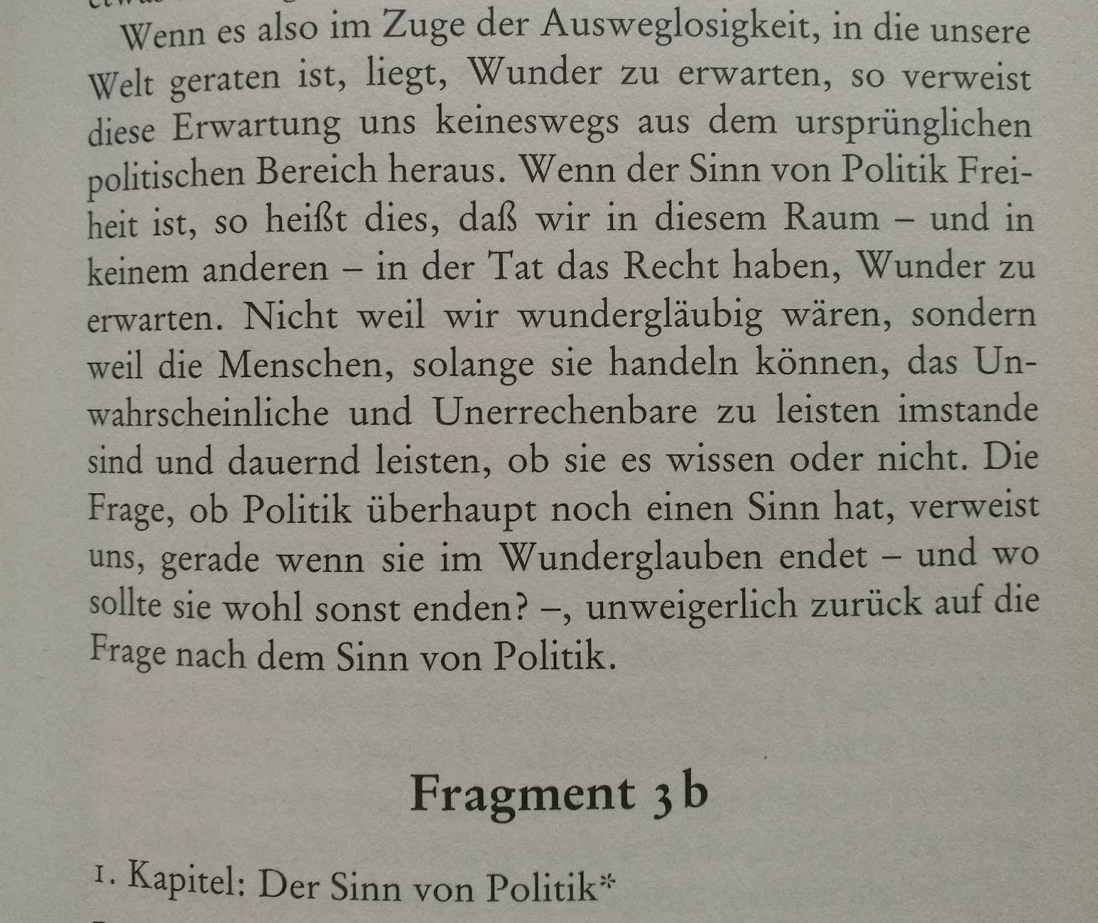 ZITATFORSCHUNG: "Wo, wenn nicht in der Politik, dürfen wir Wunder