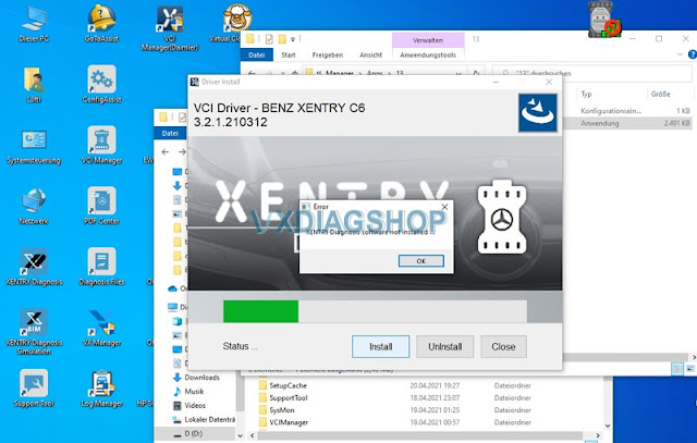 vxdiag-benz-Xentry Software Not Installed 2