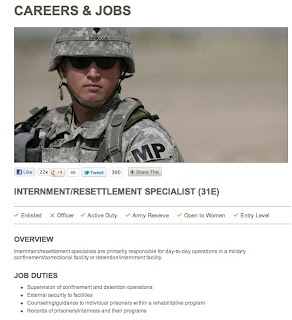 Internment Specialist, U.S. Army careers