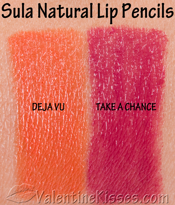 Valentine Kisses Sula Natural Lip Pencils in Deja Vu, Take A Chance