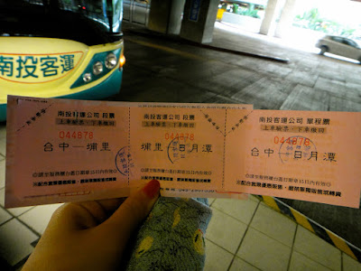 Bus ticket from Taichung to Nantou Taiwan