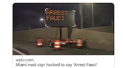Biển báo đường phố miami bị Hack hiển thị " Hãy bắt giam Fauci "