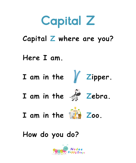 Letter Z 'Uppercase-Lowercase' - Alphabet Stories - Reading Comprehension Worksheet