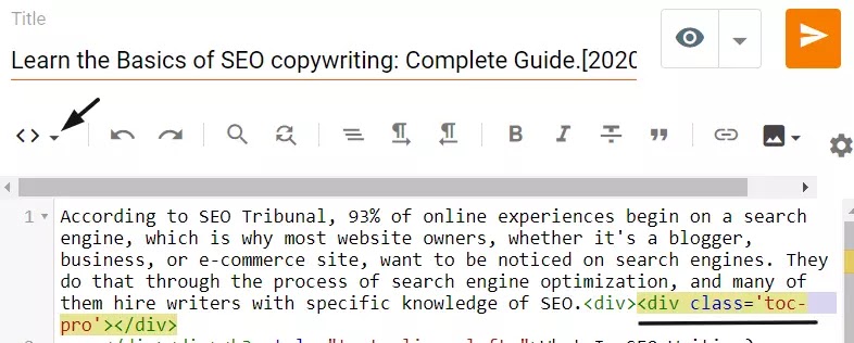 steps to add Automatic Table of Content in Blogger steps to add Automatic Table of Content in Blogger(step-3)