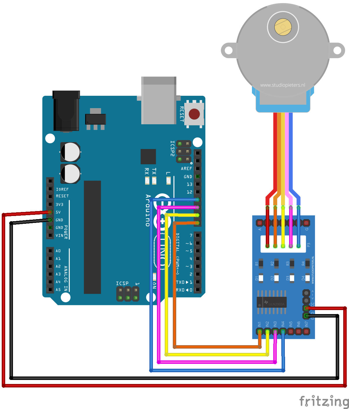 Arduino stepper motor control circuit diagram