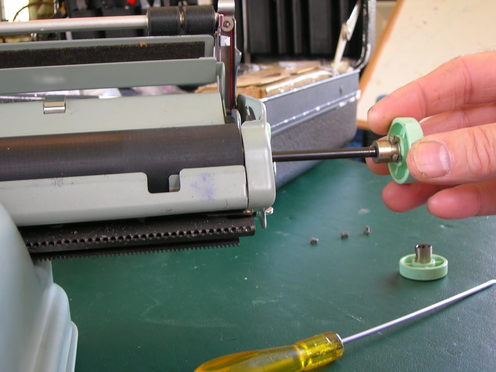 Life in a Typewriter Shop Replacing A Hermes 3000 Platen