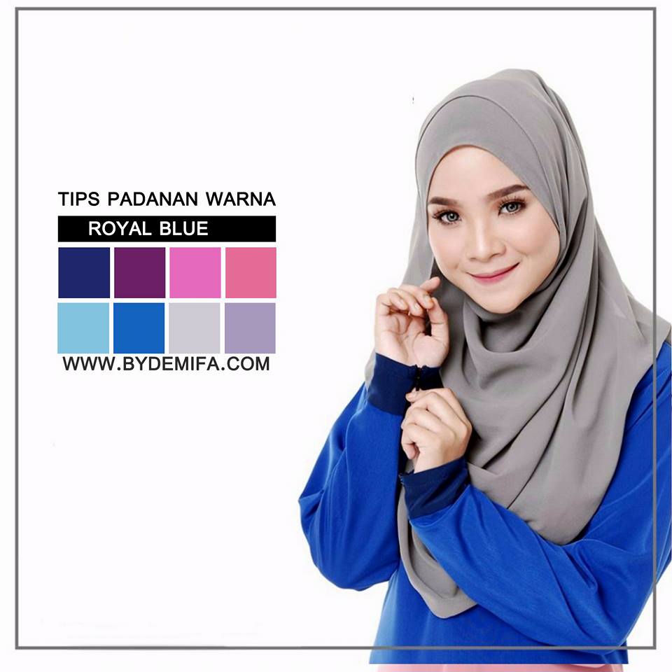 Padanan Warna Biru Tua Samantha Lyman