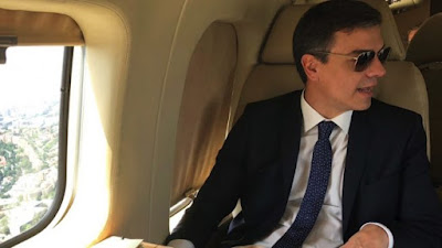 Sánchez pasará de la foto con coche eléctrico a emitir 200 toneladas de CO2 con el Falcon Sánchez, psoe, falcón, ecología, clima, cambio climático