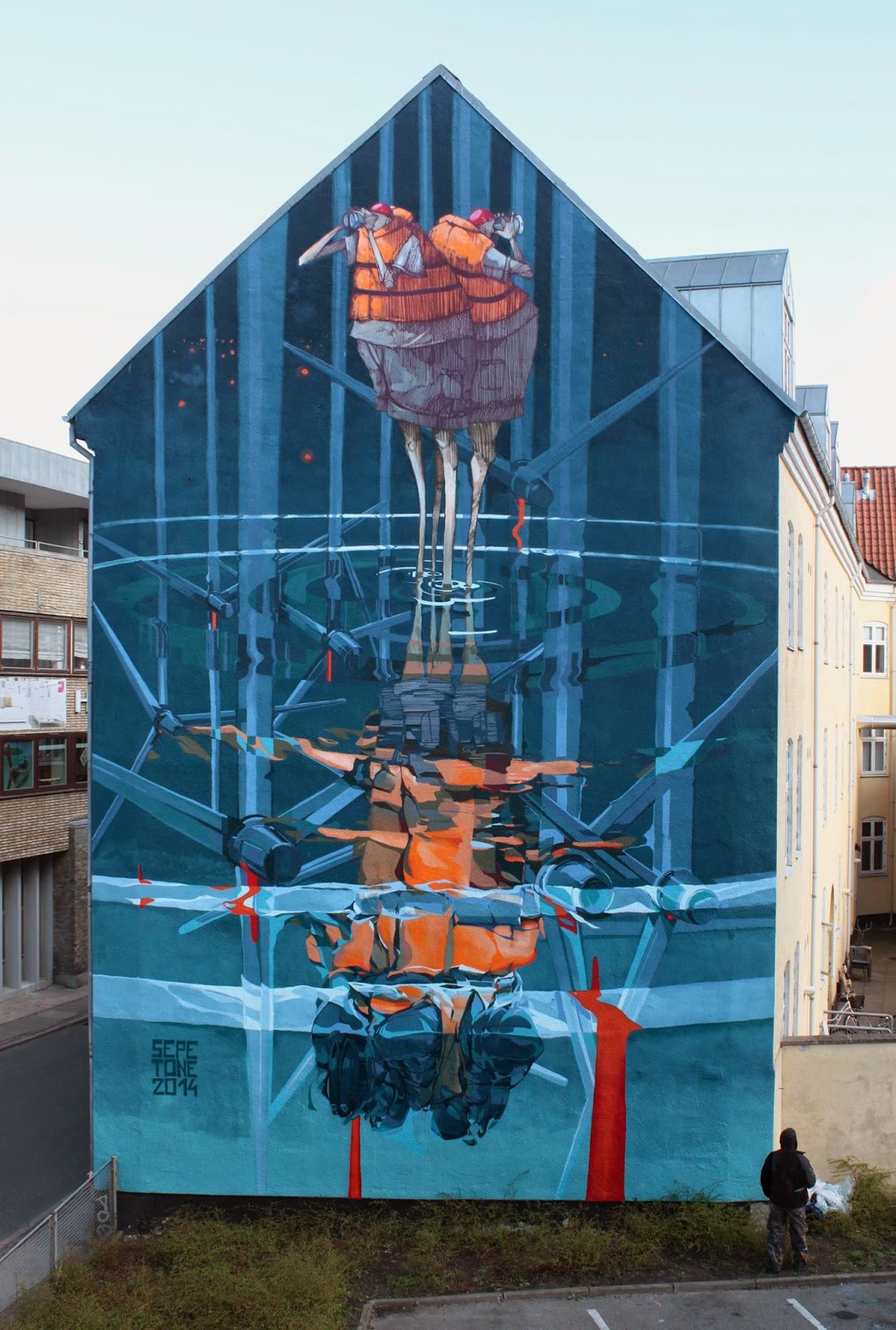 While we last heard from him last Summer with Chazme in Slovakia (covered), Robert "Tone" Proch is now in Denmark where he teamed up with Sepe to work on this new piece somewhere on the streets of Aalborg.