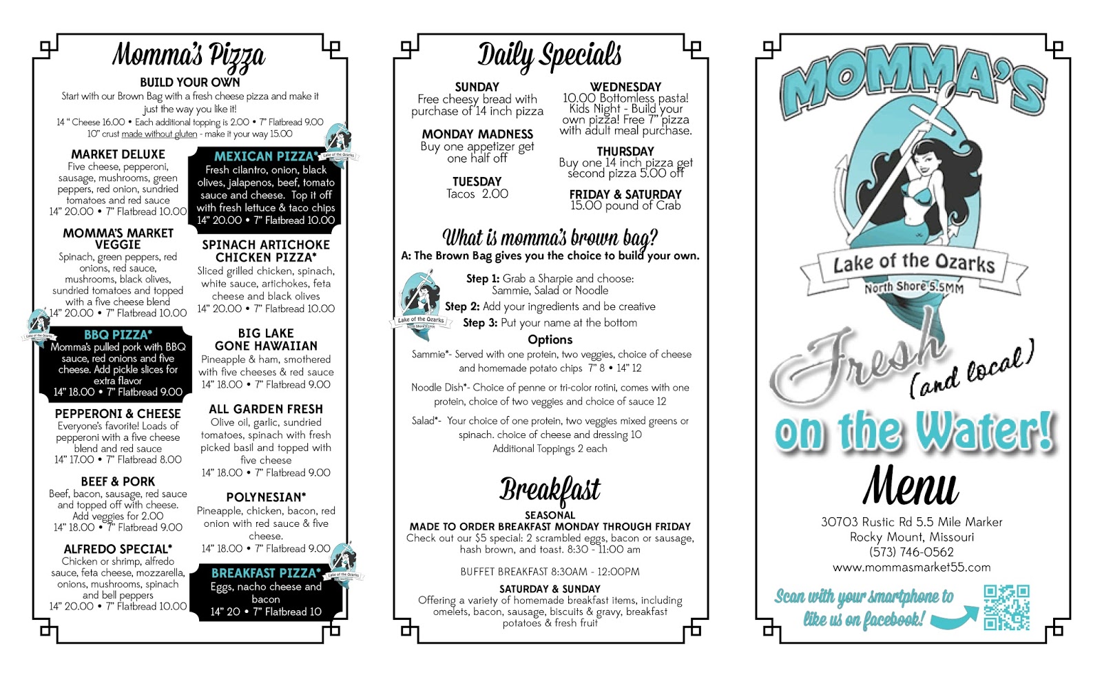 Momma's Market at Lake of the Ozarks Momma's NEW MENU for Summer 2015!!