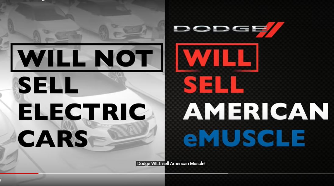 Electromobility USA Dodge makes a promise not to sell electric cars