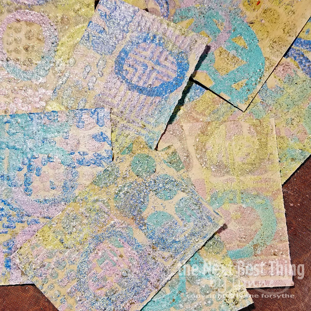 Ranger Speckle Embossing Powder using ArtFoamies Stamps and Emboss it ink pad