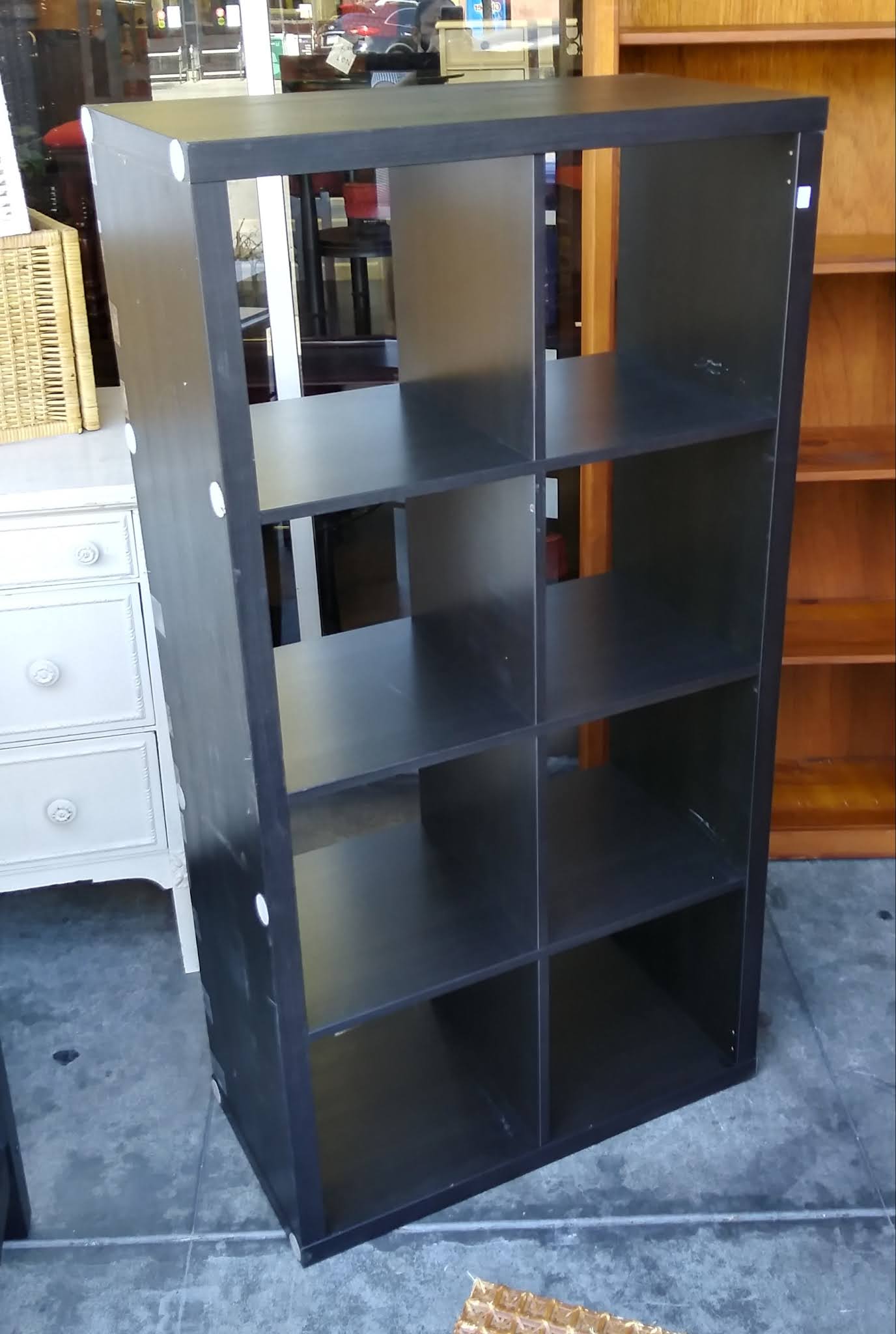 UHURU FURNITURE & COLLECTIBLES SOLD 107551 Black Cube Shelf with 8