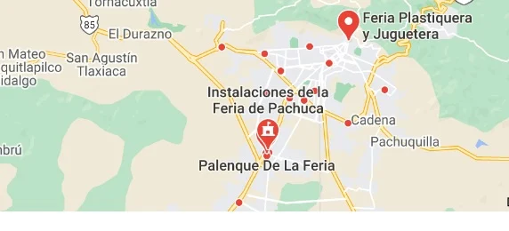 Mapa de Como llegar a Feria de Pachuca Hidalgo