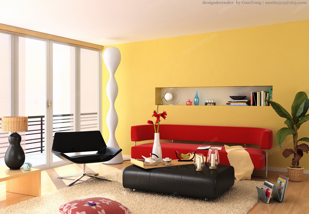 desain interior rumah tema kuning