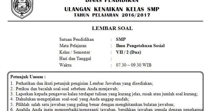 Kumpulan Soal Dan Kunci Jawaban Ips Kelas 7 Semester Genap Kurikulum 2013 Mgmp Ips Indramayu