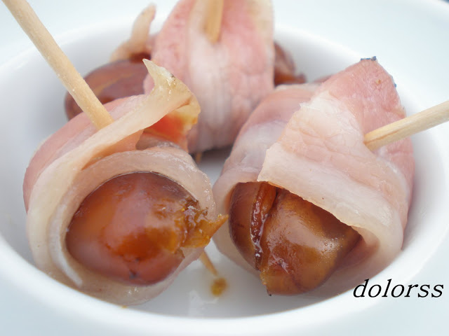 datiles con bacon en microondas