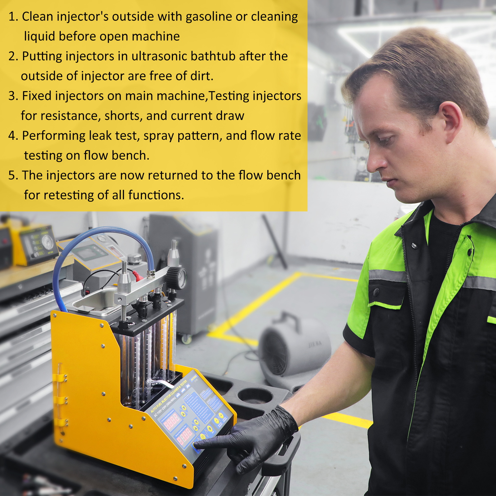 SSNA AUTO TOOLS Injector Cleaning and Testing Machine