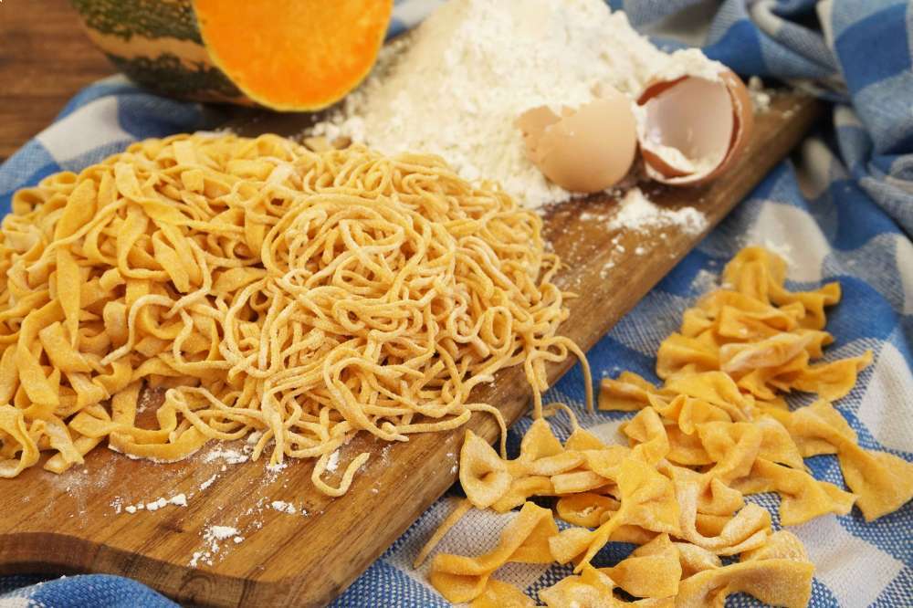 Pasta fresca casera con calabaza ,y una versión de pasta fresca sin
