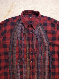 REBUILD BY NEEDLES "Ribbon Flannel Shirt - Indigo Dye & Black Dye" Fall/Winter 2015 SUNRISE MARKET