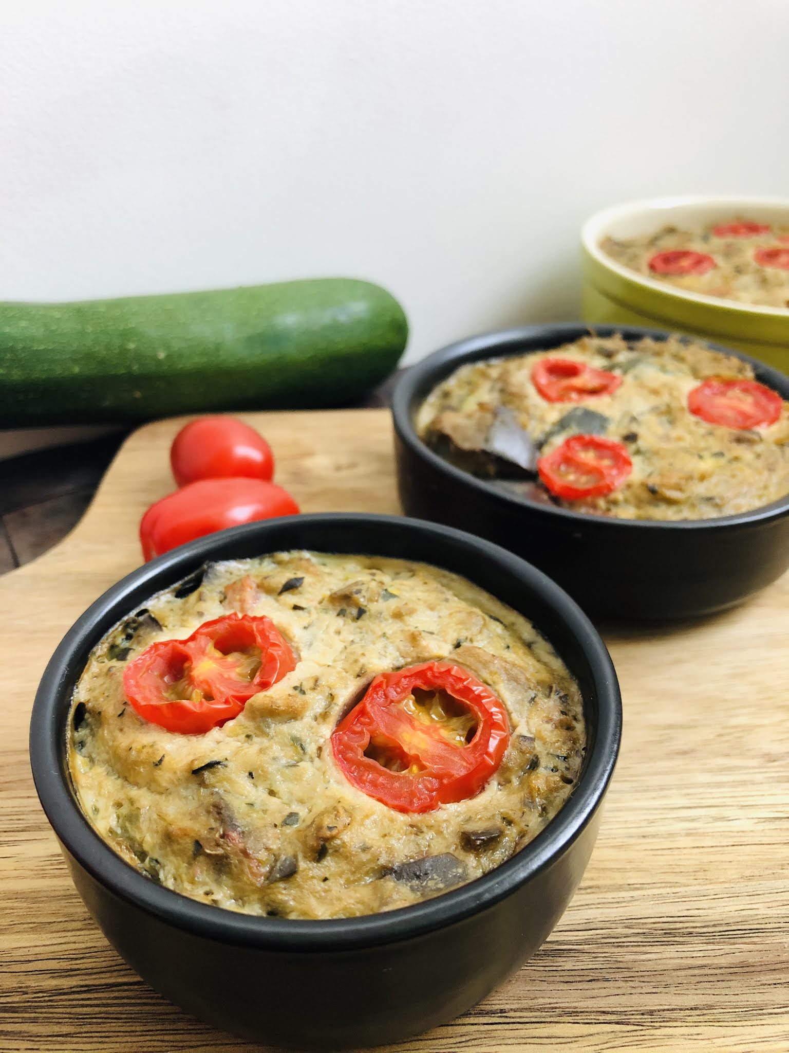 Flan aubergines, tomate et courgettes IG bas Adopte la cuisine IG bas