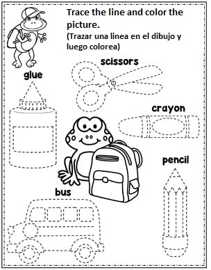 EJERCICIO SENCILLO #01. ÚTILES ESCOLARES (SCHOOL THINGS). - El blog de  Tusclases