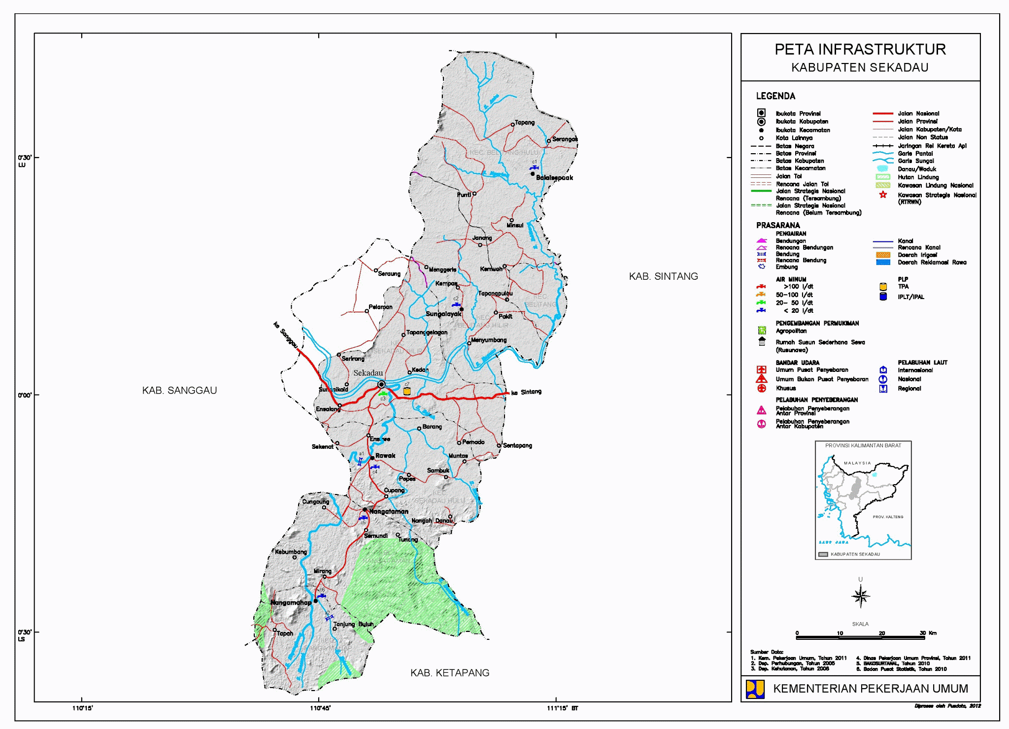 Peta Kota Peta Kabupaten Sekadau