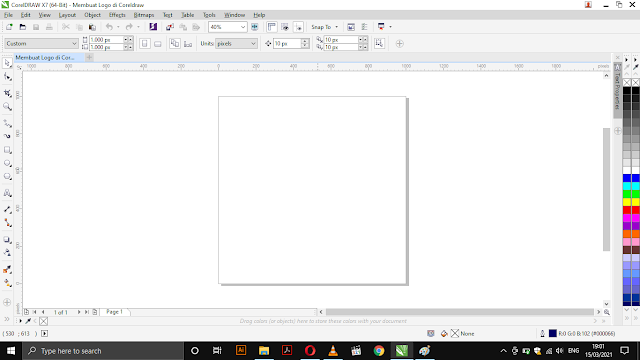 Tampilan lembar kerja coreldraw Tampilan lembar kerja coreldraw