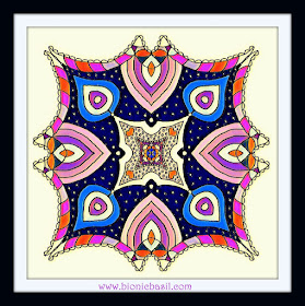 Mandalas on Monday ©BionicBasil® Colouring With Cats Mandala #97 coloured by Cathrine Garnell