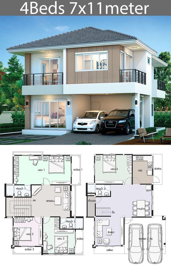 Koleksi Desain Denah Rumah 2 Lantai Lengkap dengan Tampak  Arsitur Studio