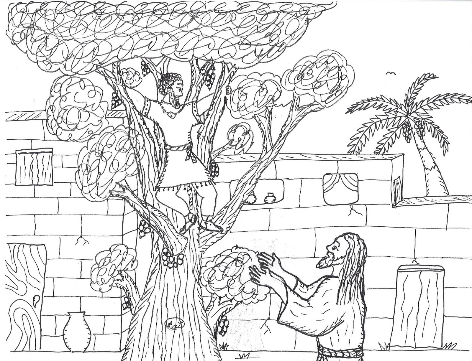 Robin's Great Coloring Pages Zacchaeus meets Jesus