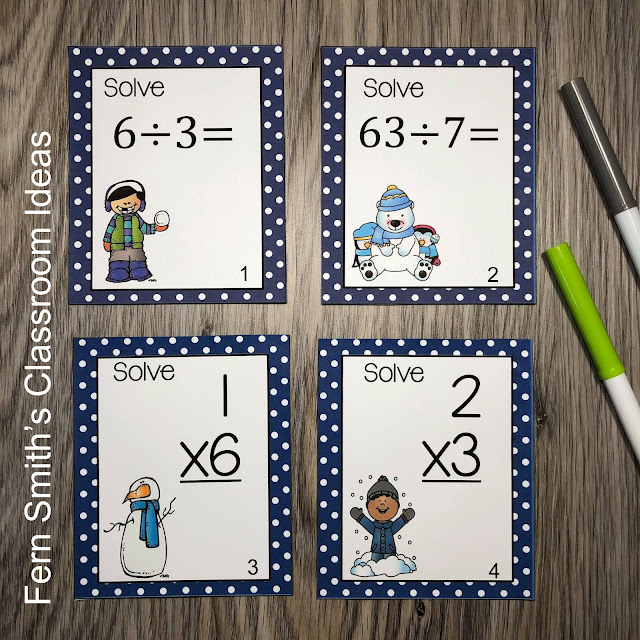Click Here to Download These Winter Multiplication and Division Task Cards For Your Students Today!