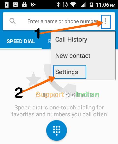 click on call setting